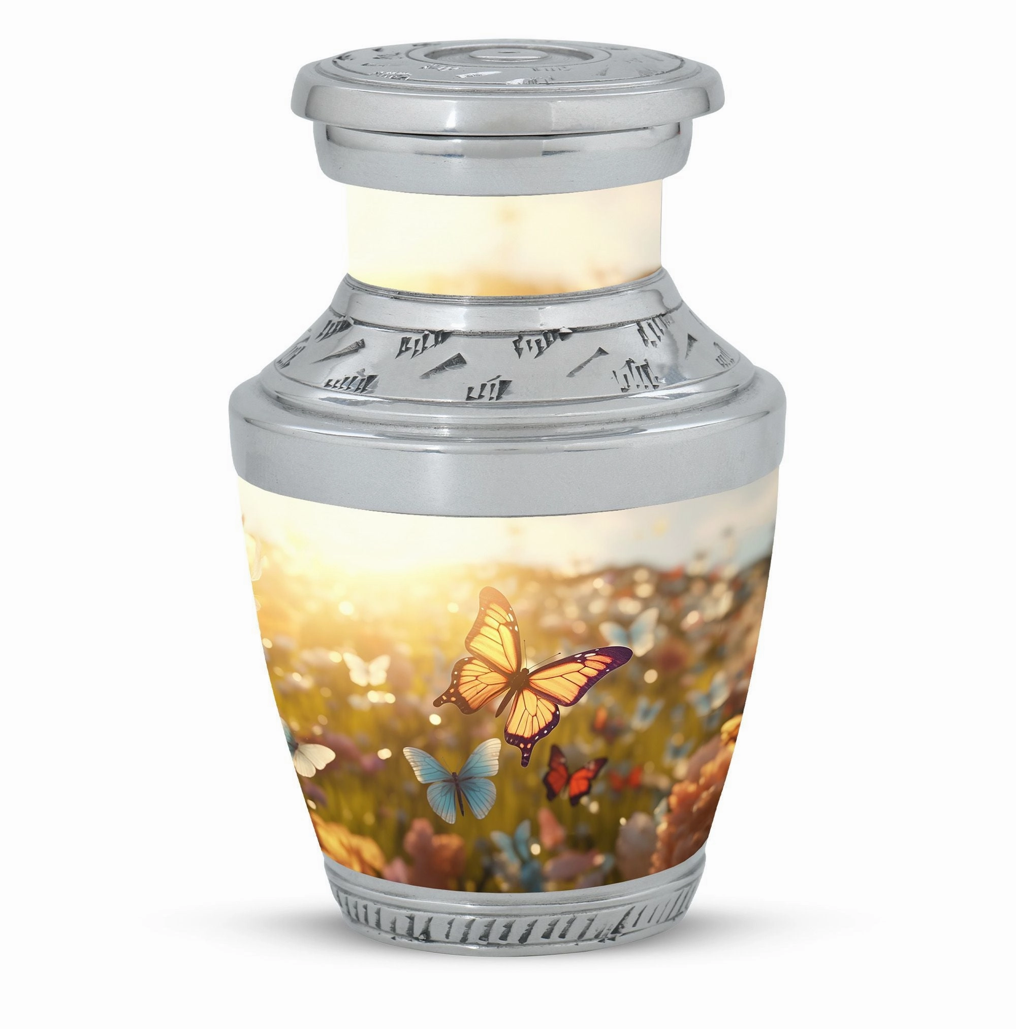 Eternal Flutter: Classic Butterflies Memorial Cremation Urn