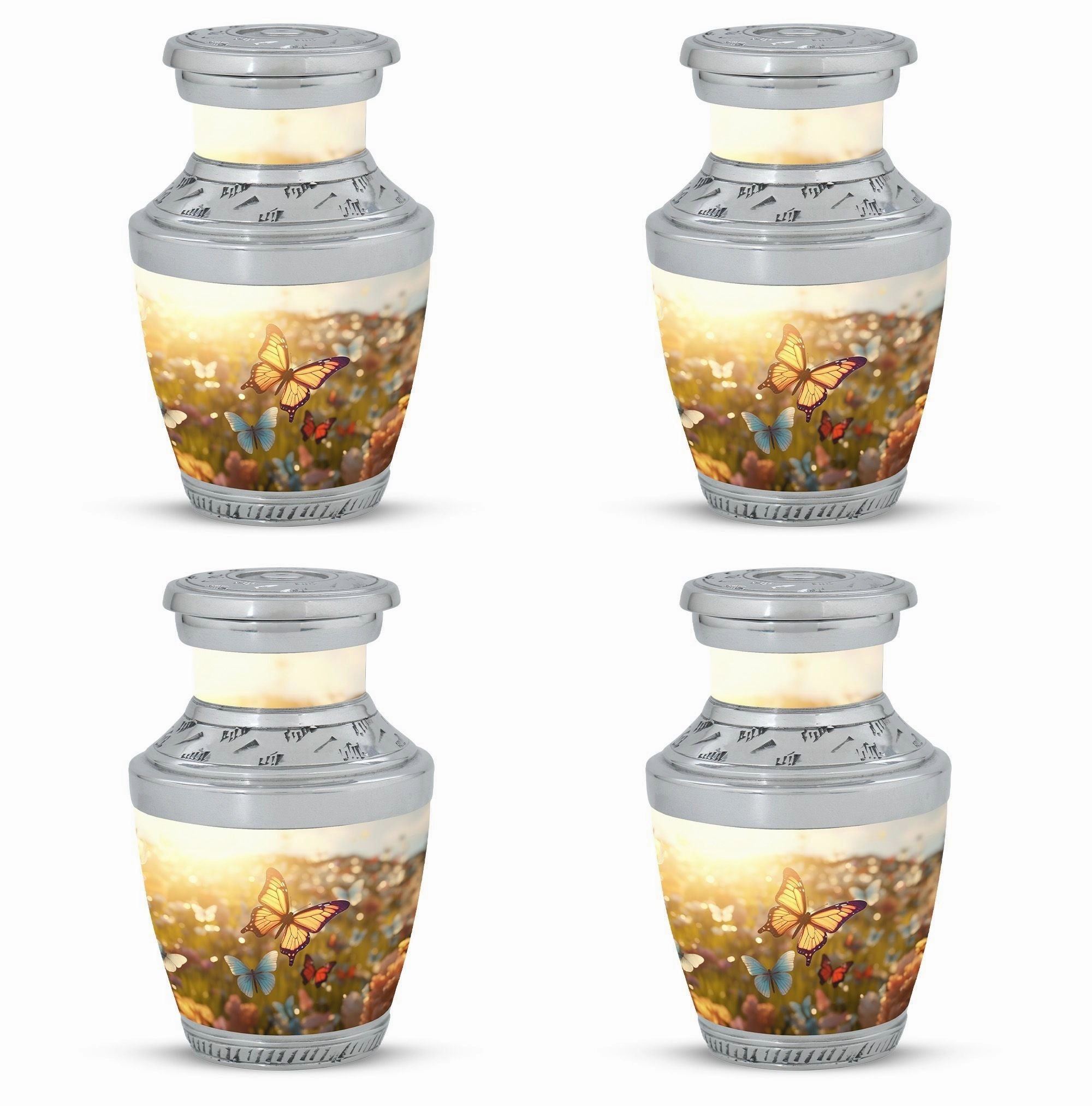 Eternal Flutter: Classic Butterflies Memorial Cremation Urn