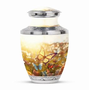 Eternal Flutter: Classic Butterflies Memorial Cremation Urn