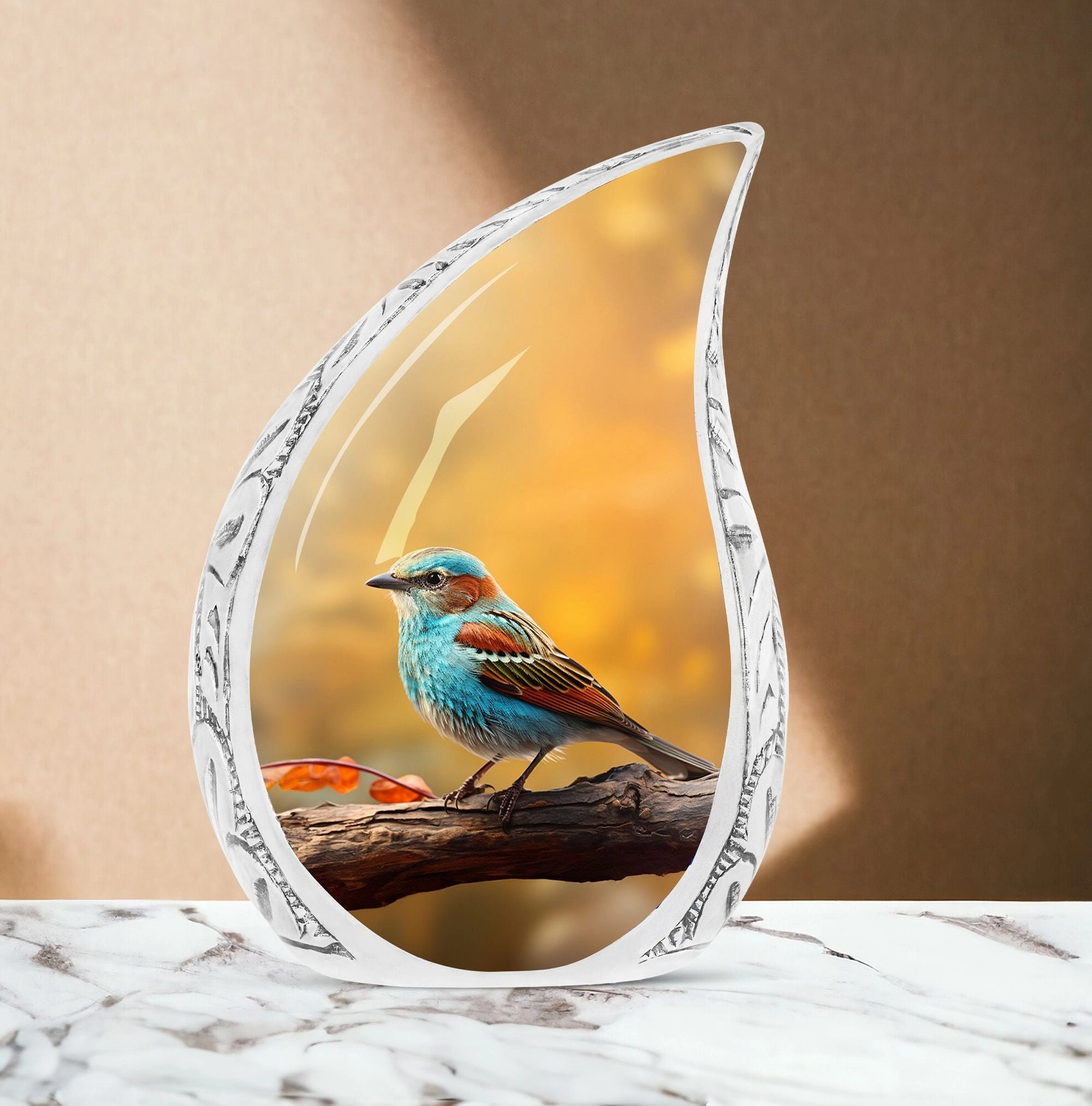 Eternal Serenity - Colorful Sparrow Human Cremation Urn