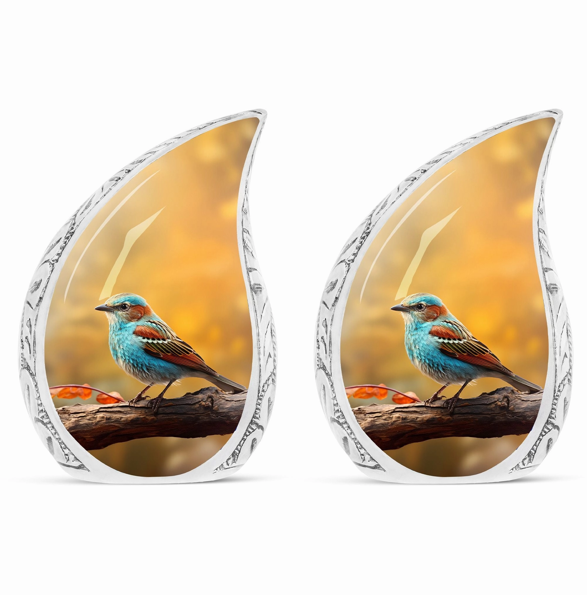 Eternal Serenity - Colorful Sparrow Human Cremation Urn