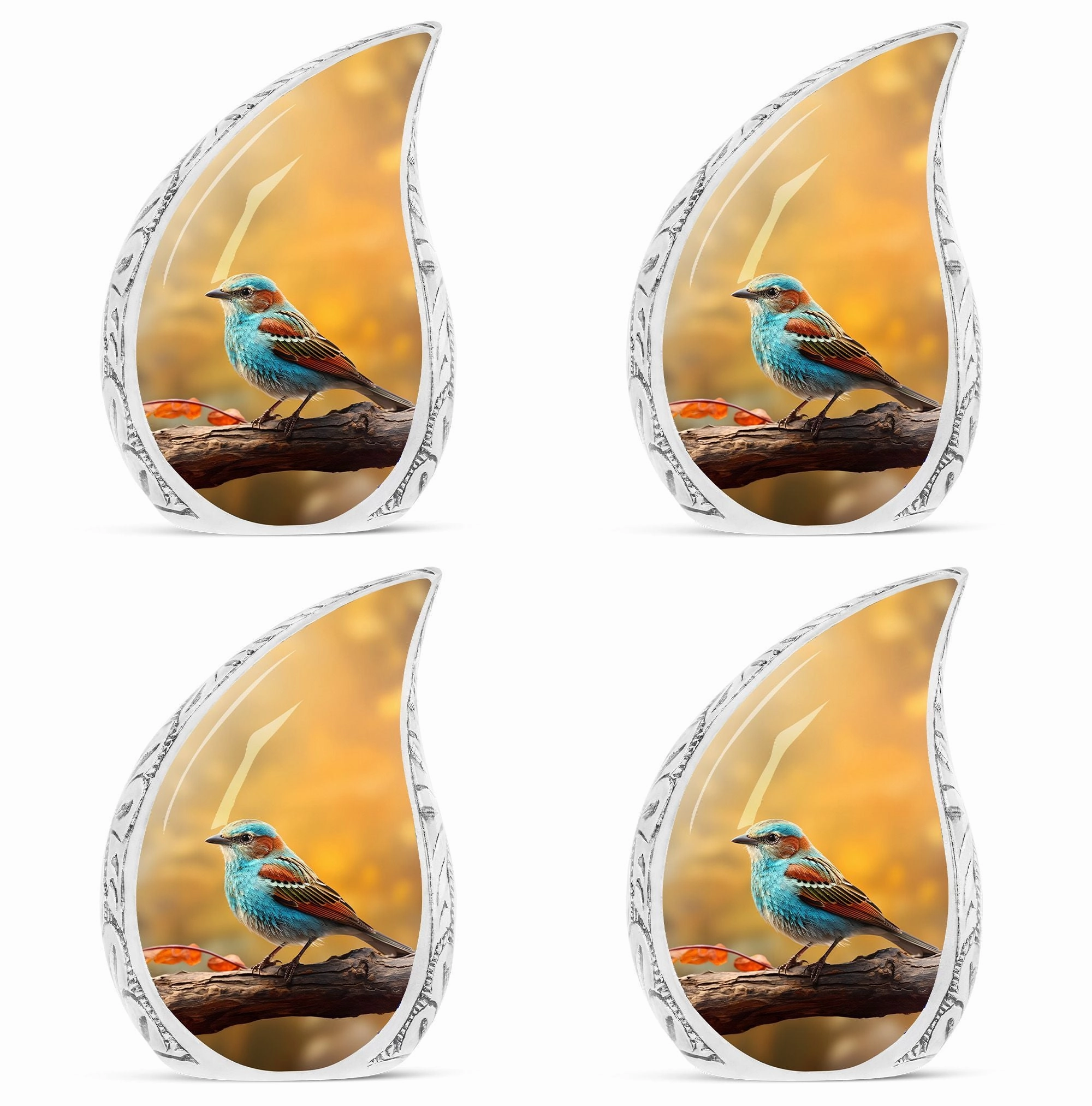 Eternal Serenity - Colorful Sparrow Human Cremation Urn