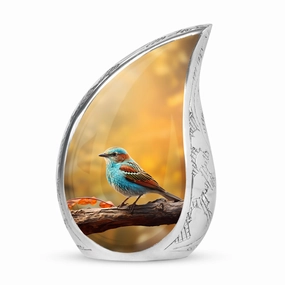 Eternal Serenity - Colorful Sparrow Human Cremation Urn