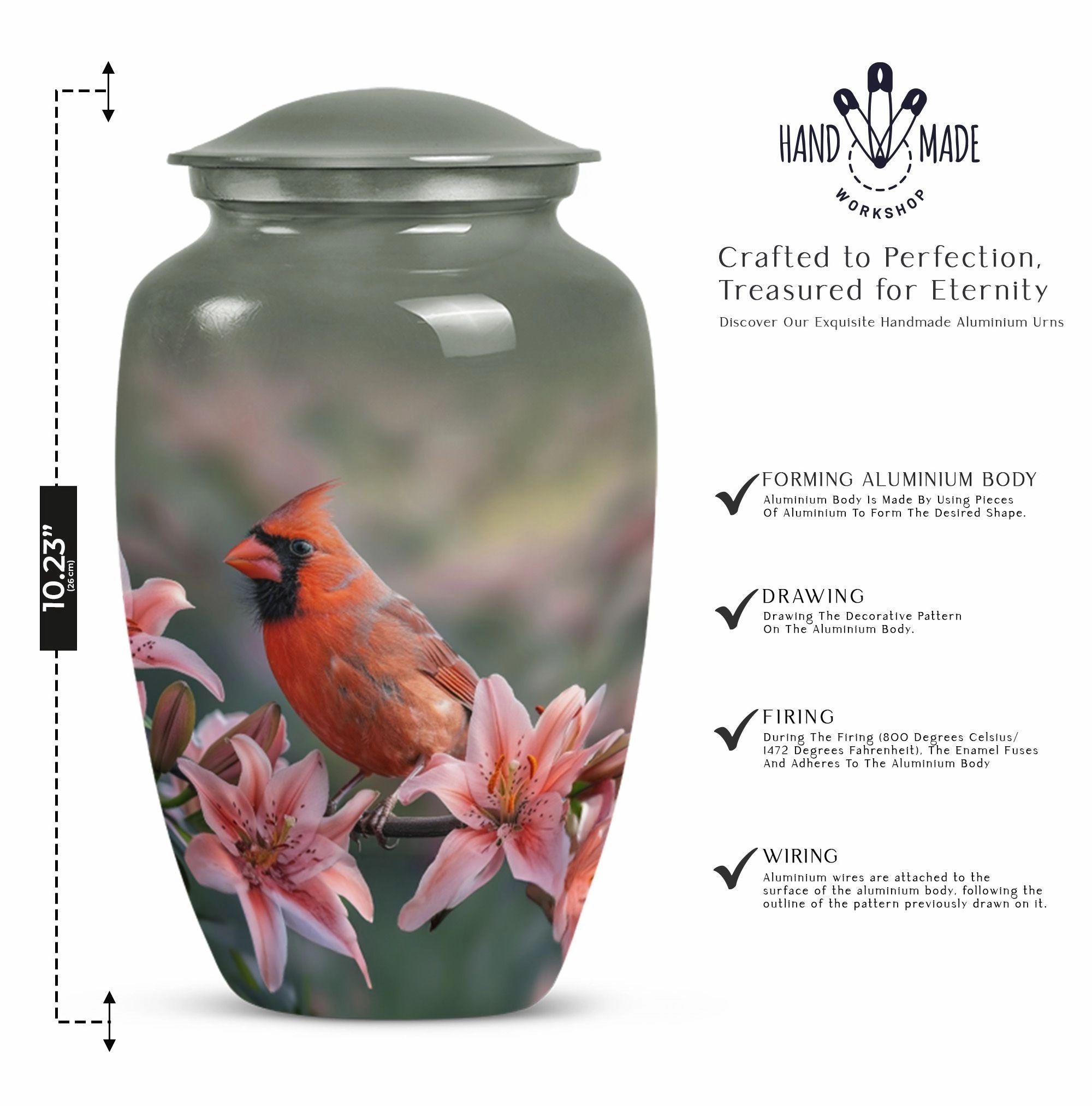 Eternity's Nest Cardinal Bird Medium Cremation Tribute