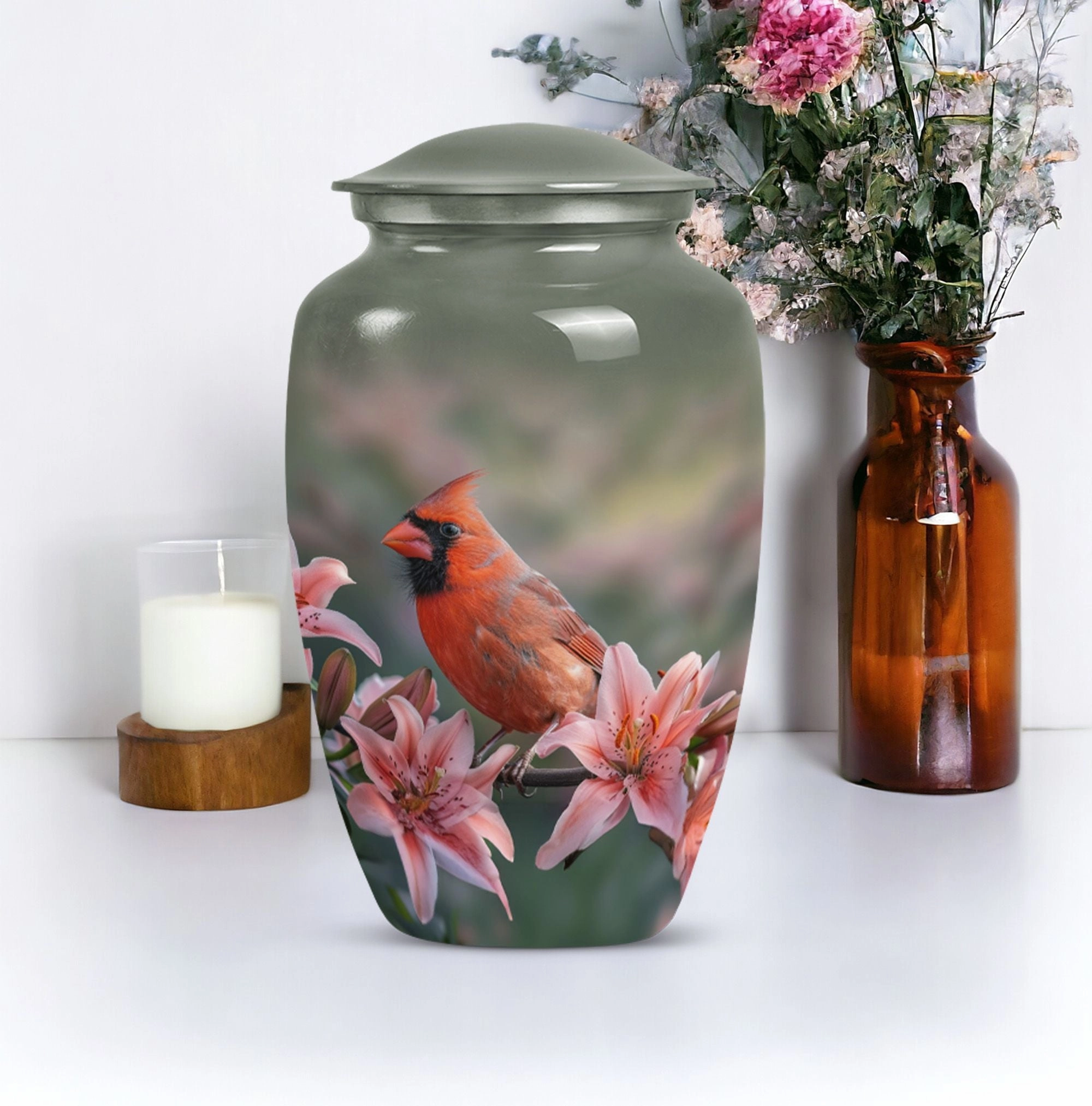 Eternity's Nest Cardinal Bird Medium Cremation Tribute