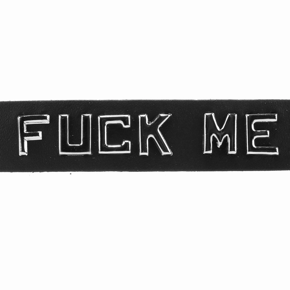 F**k Me Leather Word Band Collar
