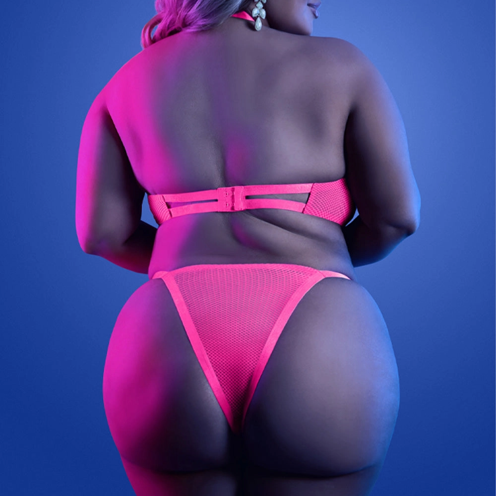 Fantasy Lingerie Glow Slow Motion Peekaboo Cup Bra & Panty - Curvy