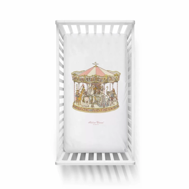 Fitted Sheet Satin - Carousel Pink