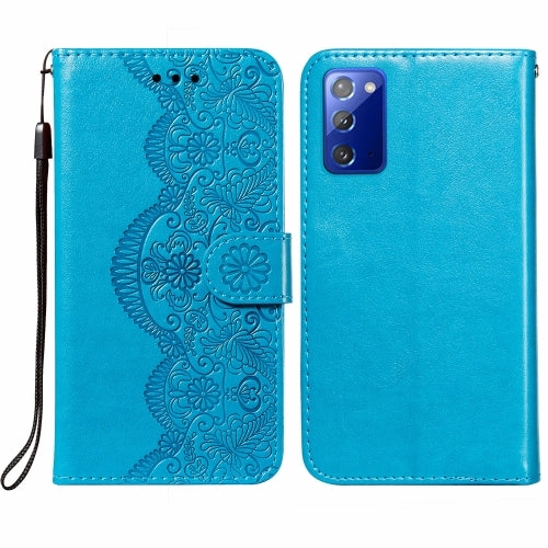 For Samsung  Galaxy Note20 Flower Vine Embossing Pattern Horizontal Flip Leather Case with Card
