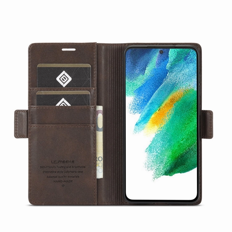 For Samsung Galaxy S21  5G LC.IMEEKE Magnetic Buckle PU   TPU Horizontal Flip Leather Case with