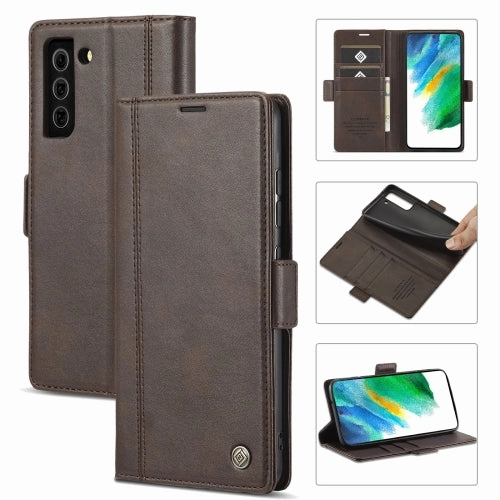 For Samsung Galaxy S21  5G LC.IMEEKE Magnetic Buckle PU   TPU Horizontal Flip Leather Case with