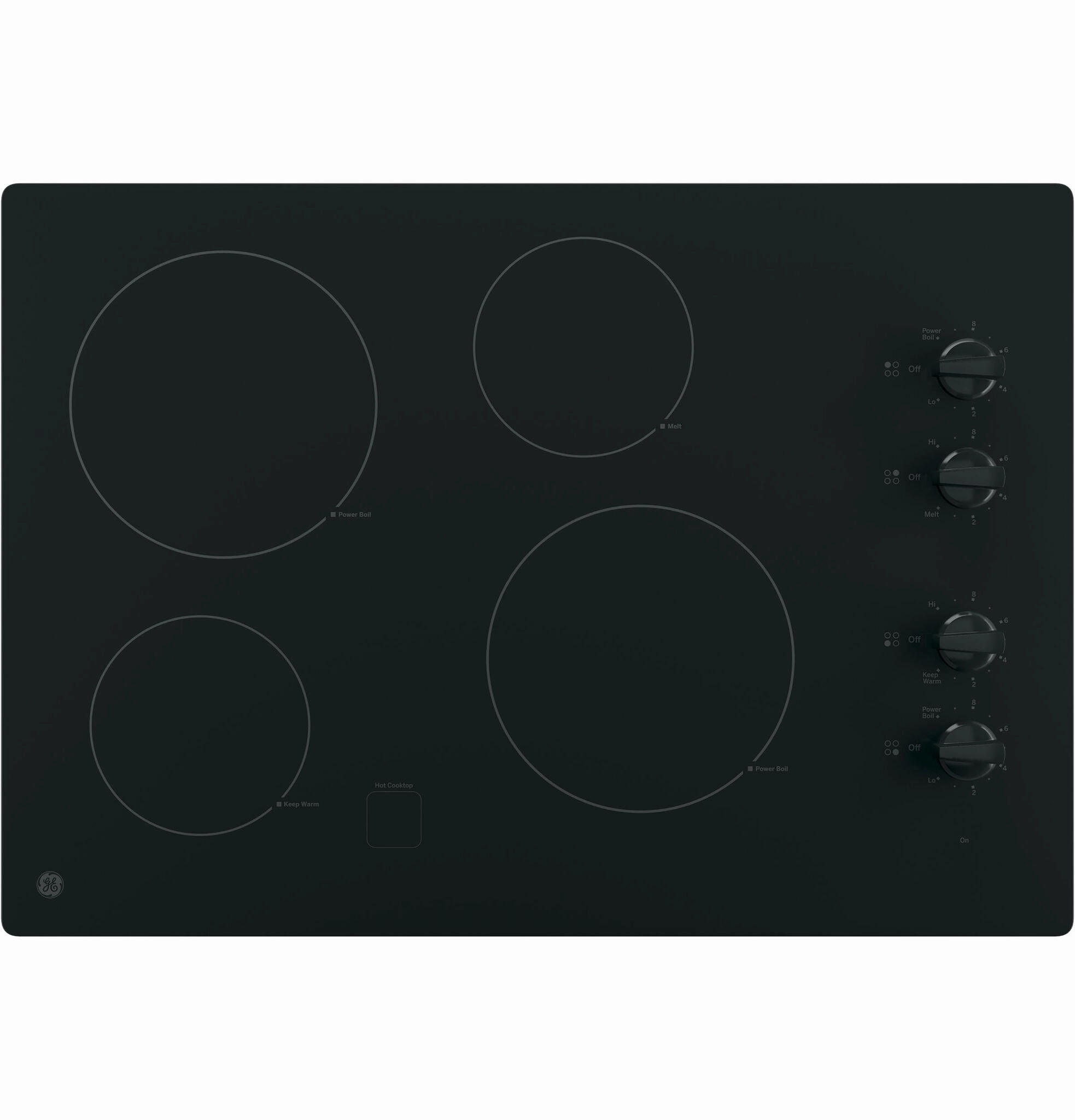GE Black 30" Knob Control Electric Cooktop- JP3030DWBB