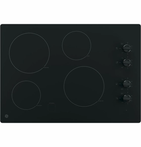 GE Black 30" Knob Control Electric Cooktop- JP3030DWBB