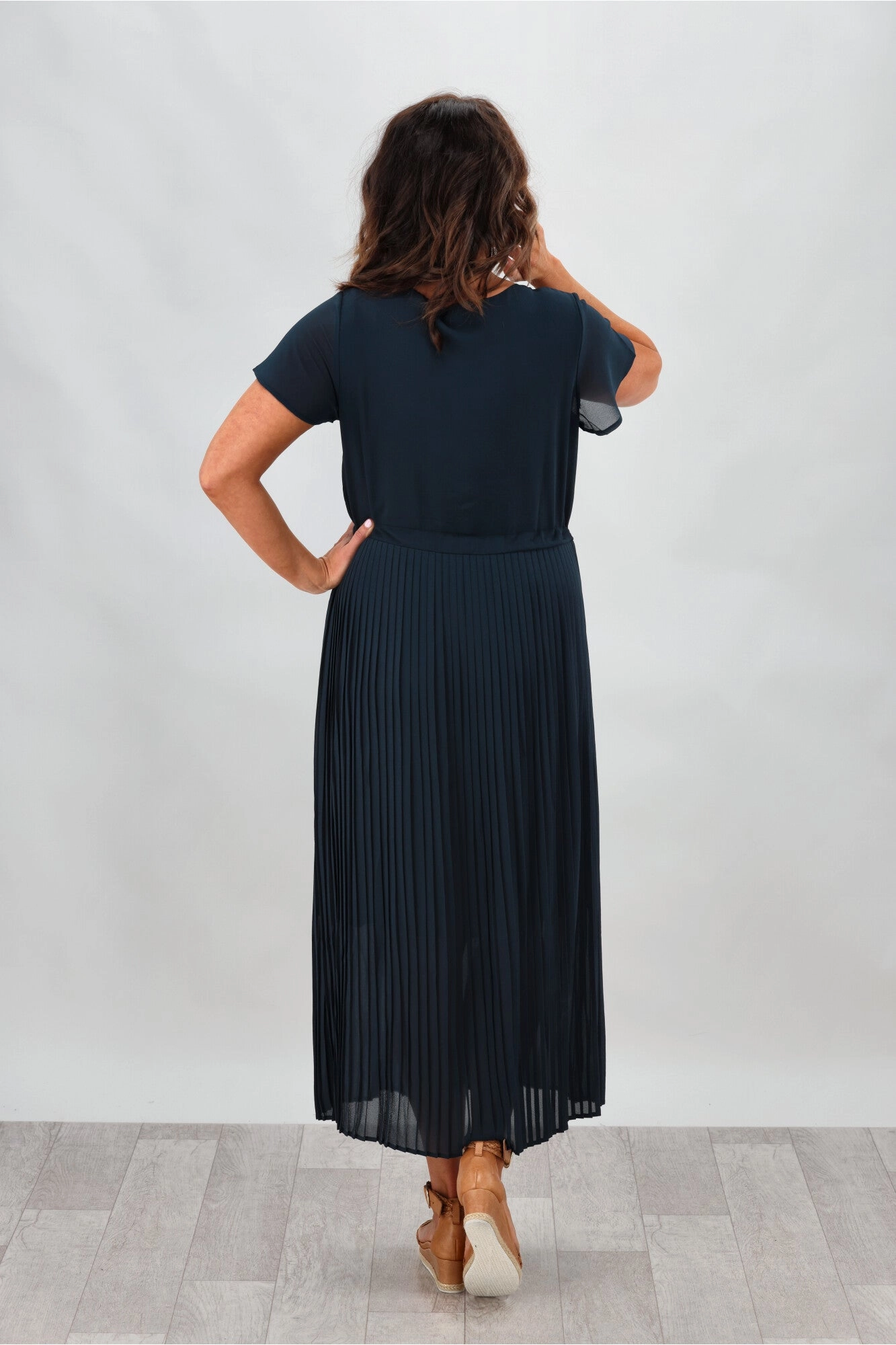 Gloss by Shine On Nyla Pleated Dress Deep Teal