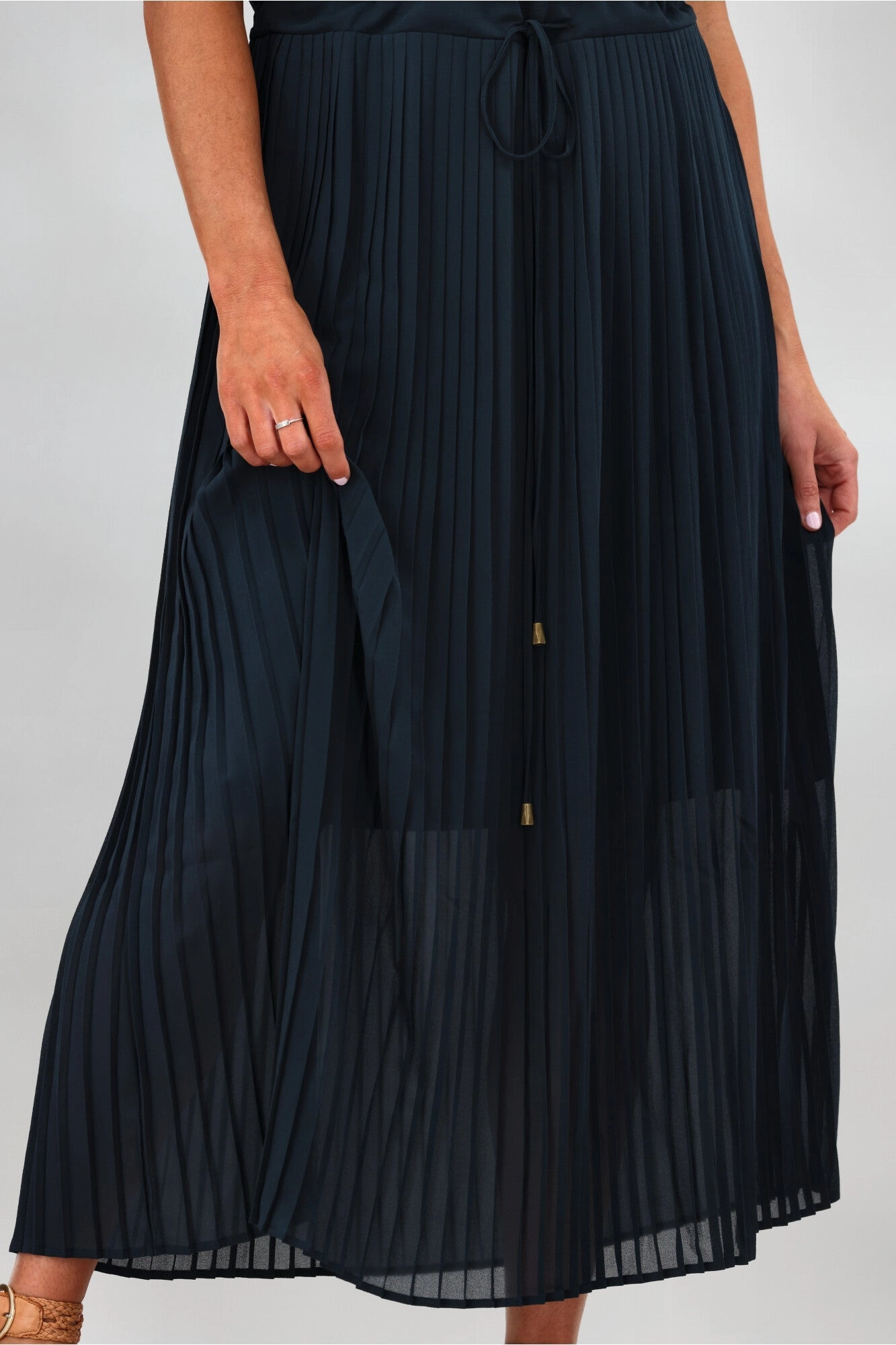 Gloss by Shine On Nyla Pleated Dress Deep Teal
