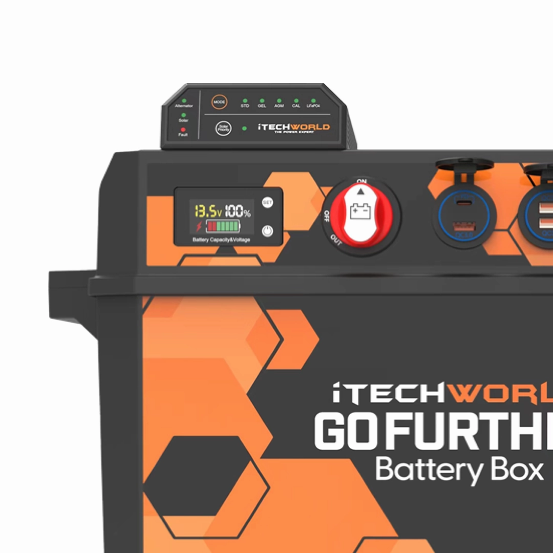 GoFurther | Battery Box Bundle | with iTECHDCDC25 Charger and iTECH120X Lithium Battery