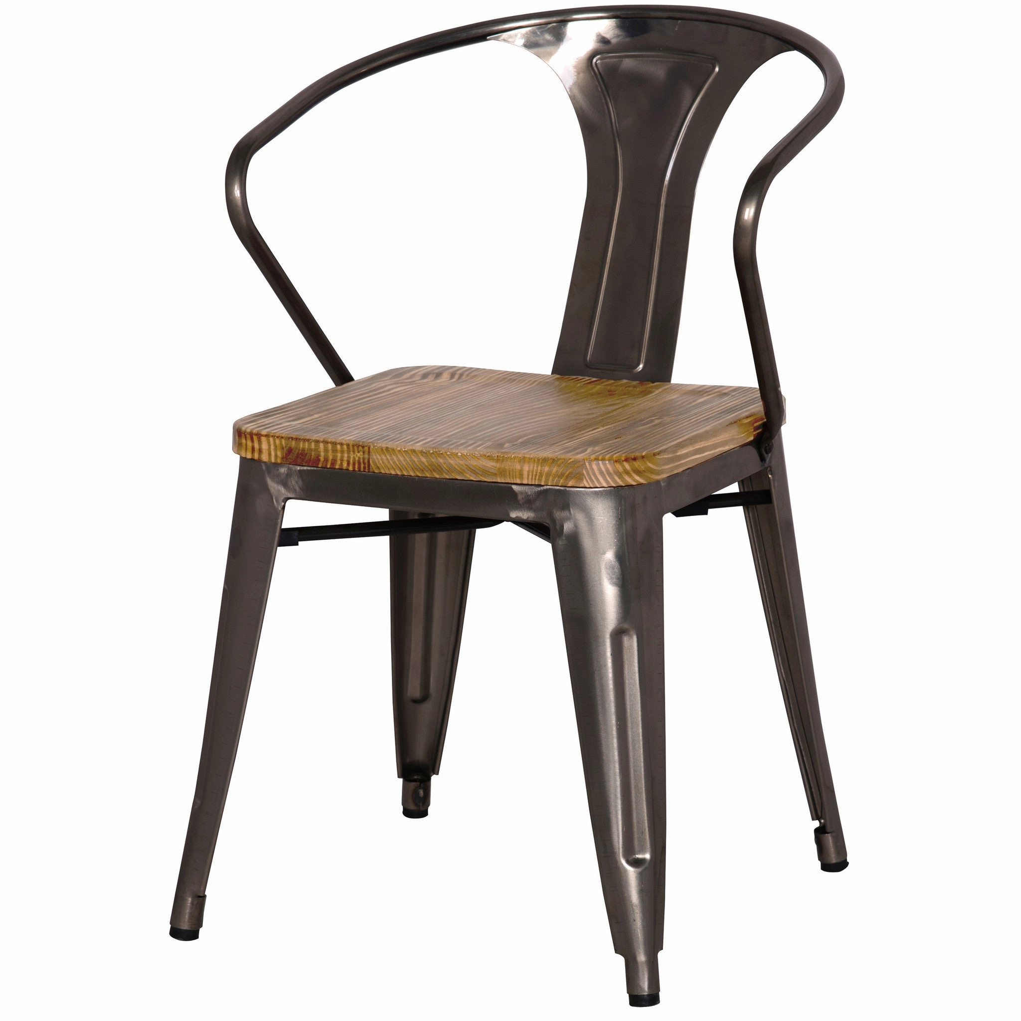 Grand Metal Arm Chair- Set of 4 GUNMETAL