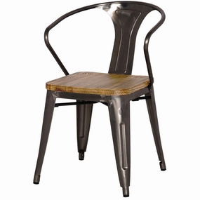 Grand Metal Arm Chair- Set of 4 GUNMETAL