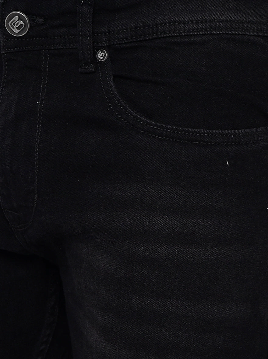 Greyish Black Washed Narrow Fit Jeans | Greenfibre