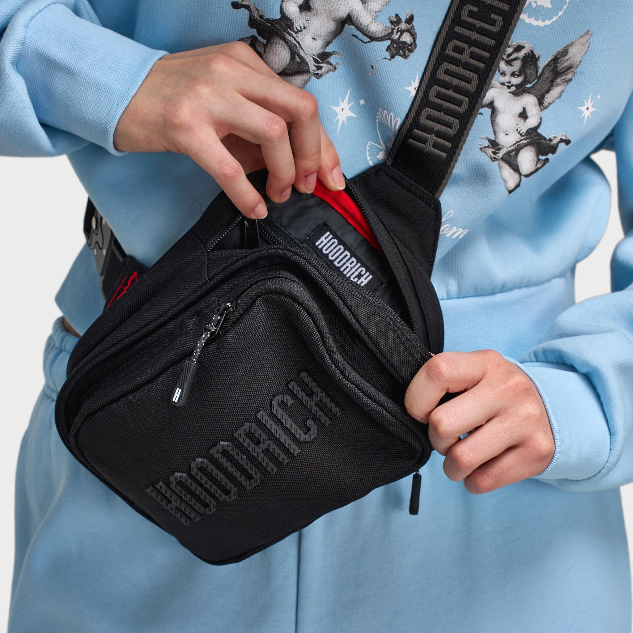 Hoodrich Core V3 Oversized Clip Mini Bag Black / Red - Grey