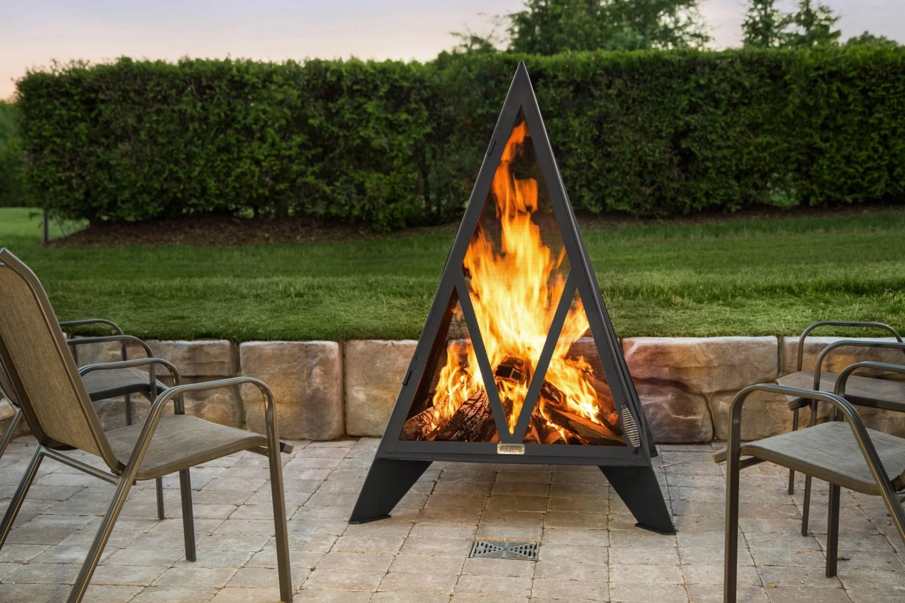 Iron Embers Pyramid Outdoor Fireplace & Grate