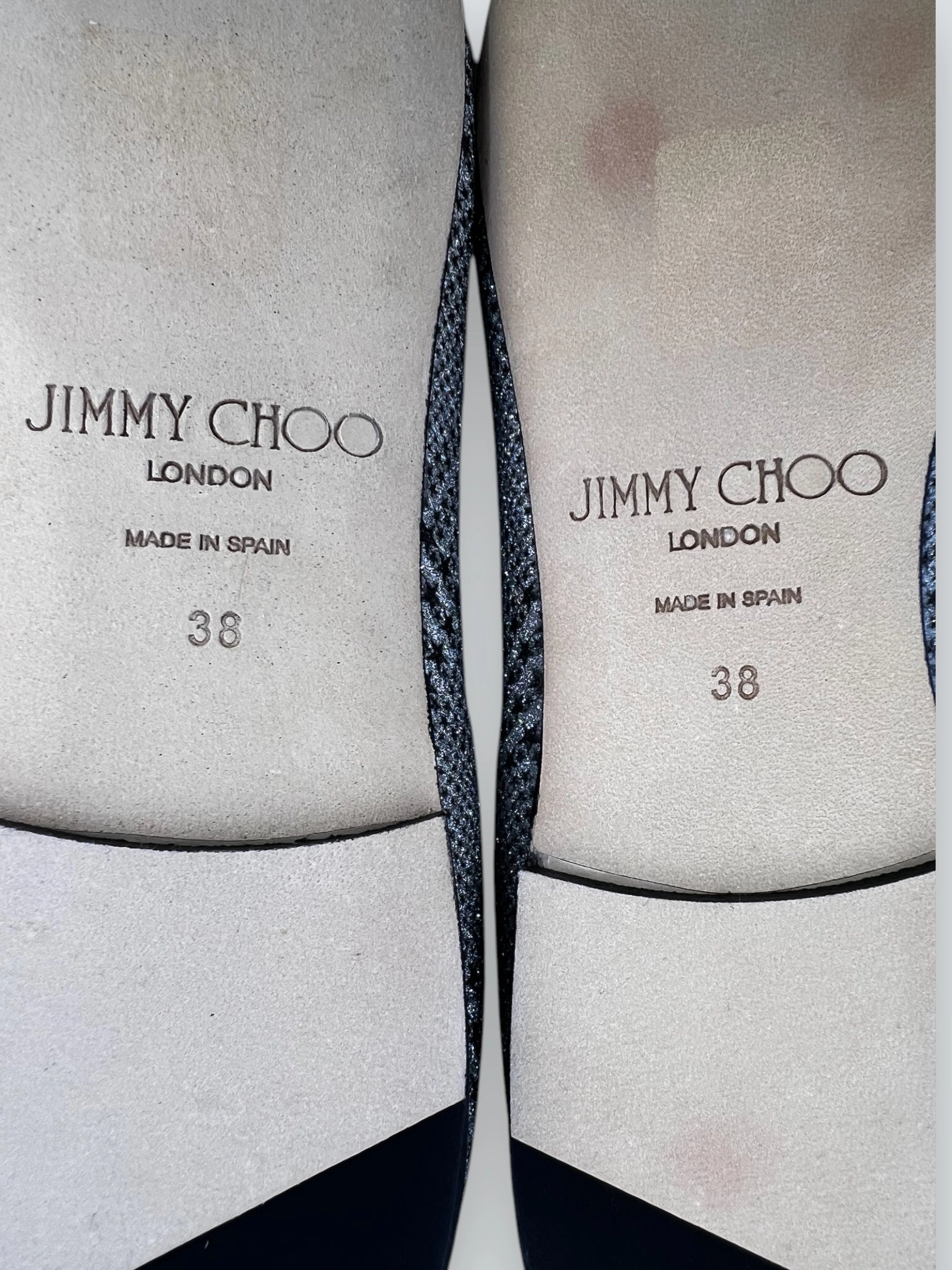 Jimmy Choo Houndstooth Print Glitter Accents Flats - Size UK 4.5