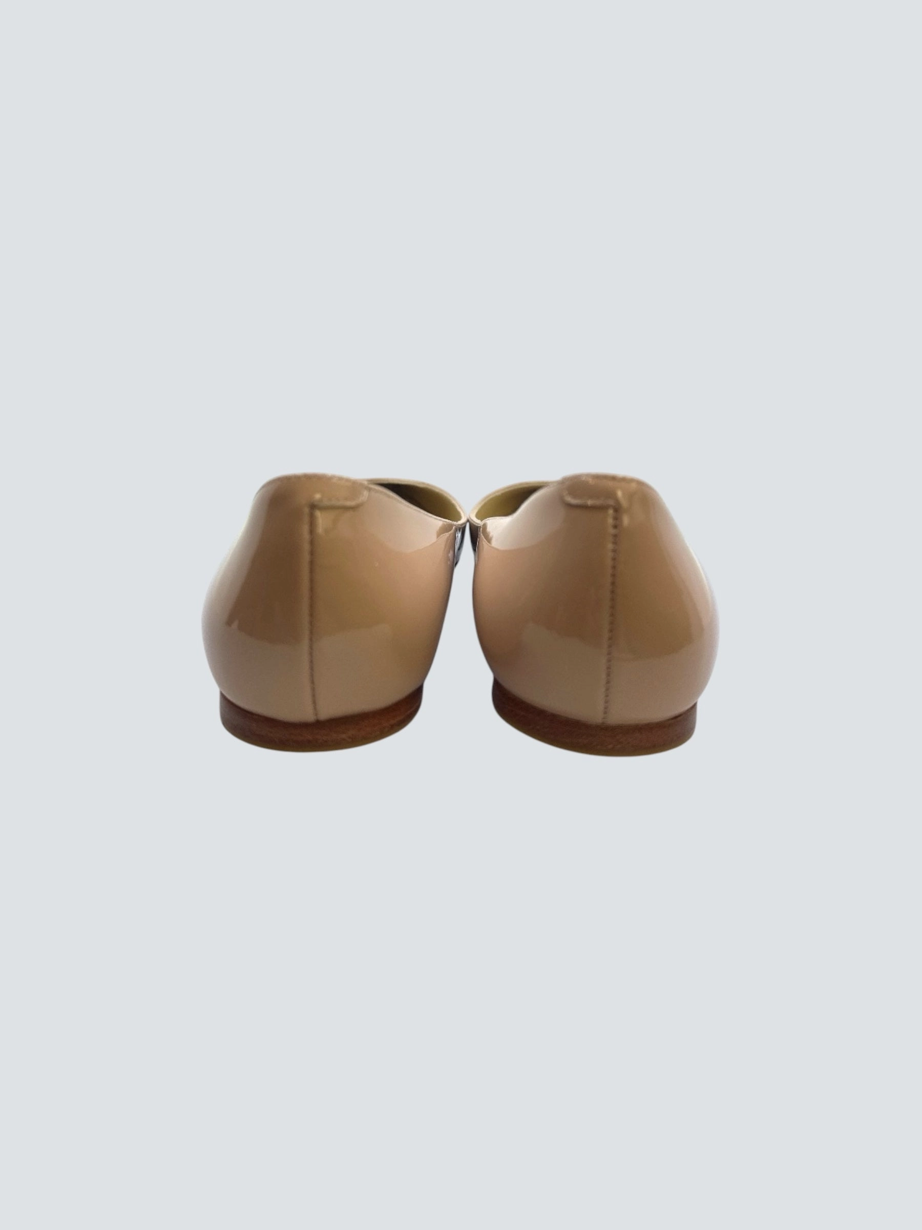Jimmy Choo Size Uk 5 Nude Patent Leather Love Flats
