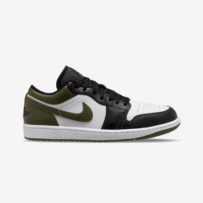 JORDAN | AIR JORDAN 1 LOW { BLACK/WHITE-MEDIUM OLIVE