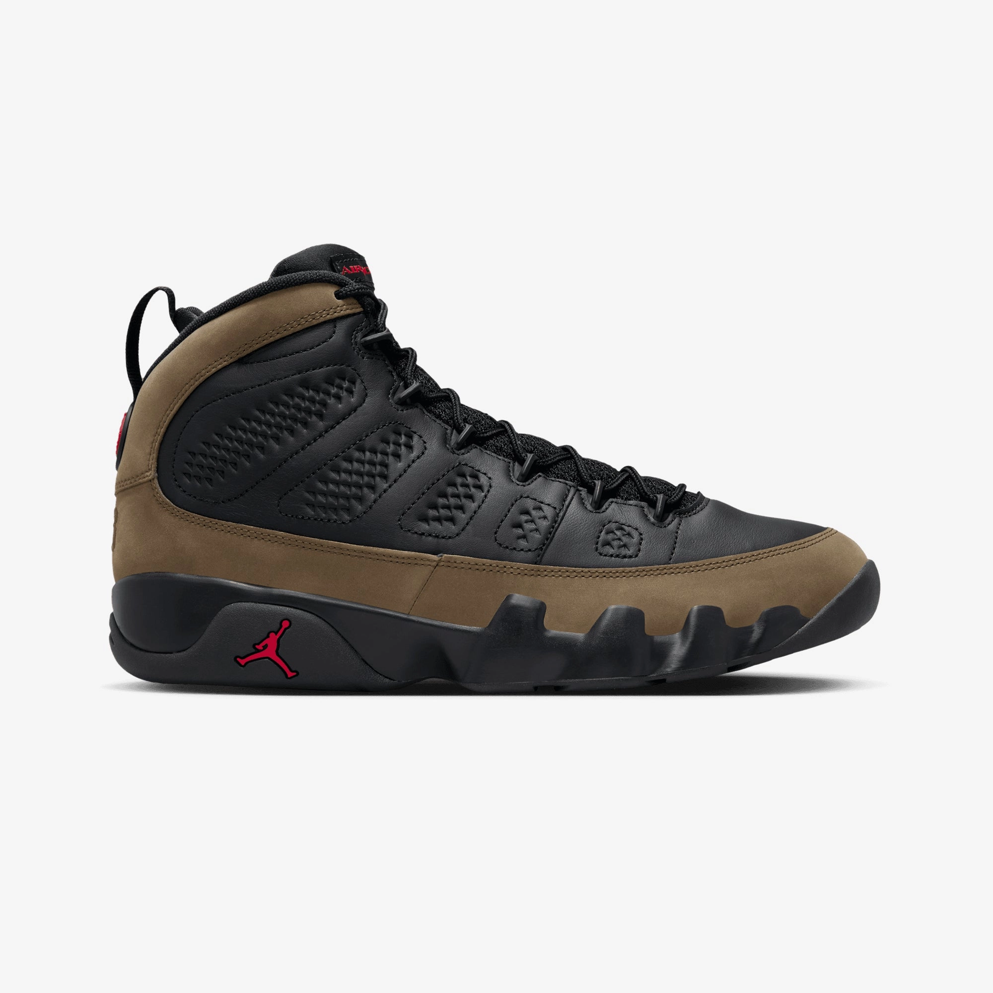 Jordan | AIR JORDAN 9 RETRO  { BLACK/TRUE RED-LIGHT OLIVE