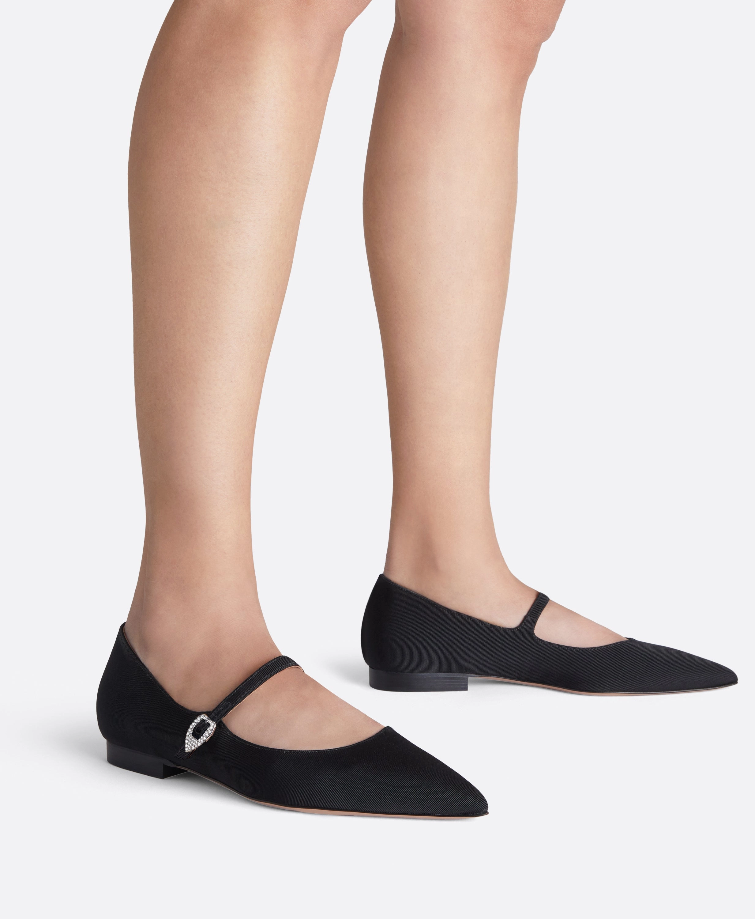 Kate Black Grosgrain Flat Pumps