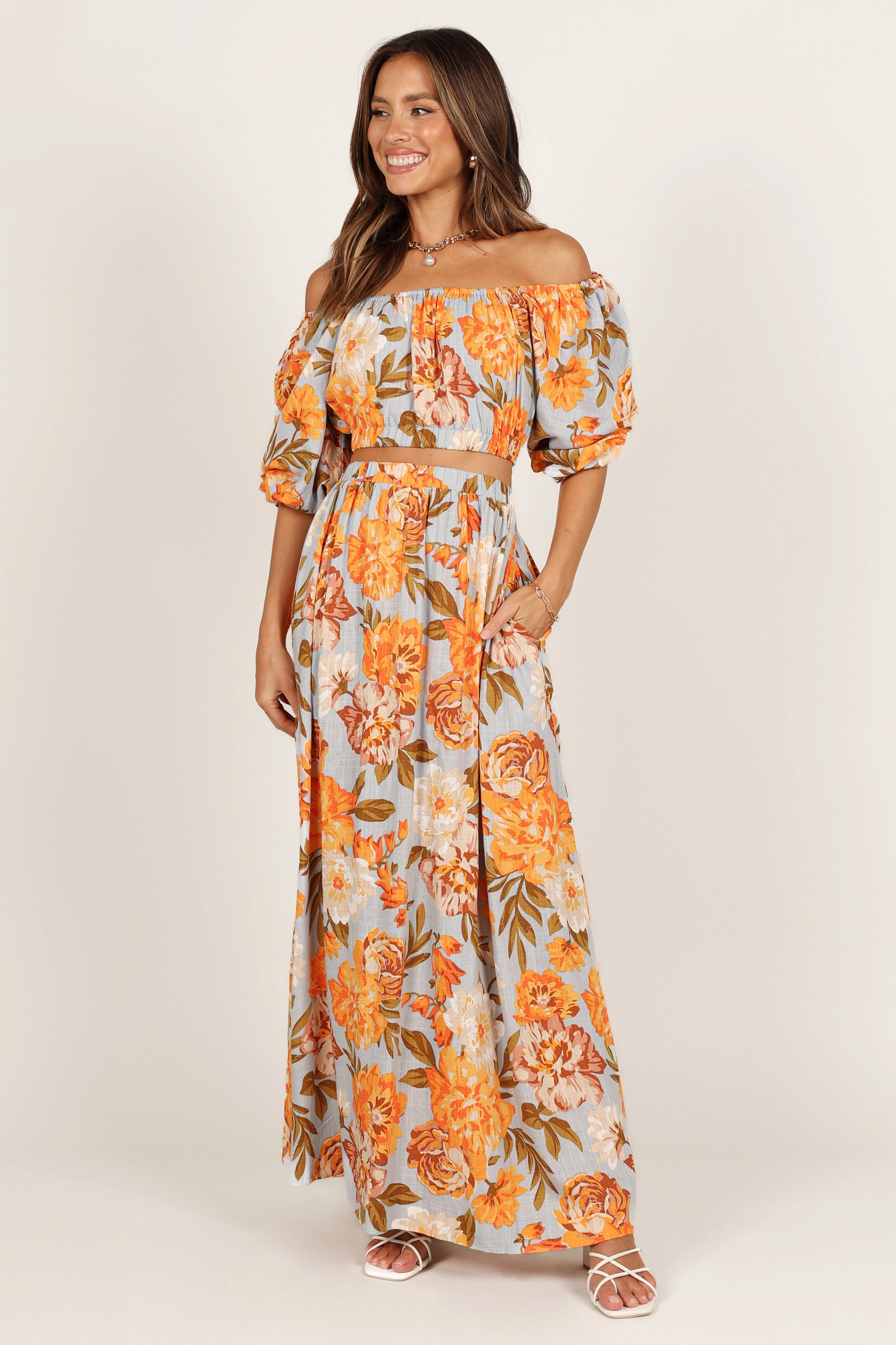 Kiara Maxi Skirt - Pale Blue
