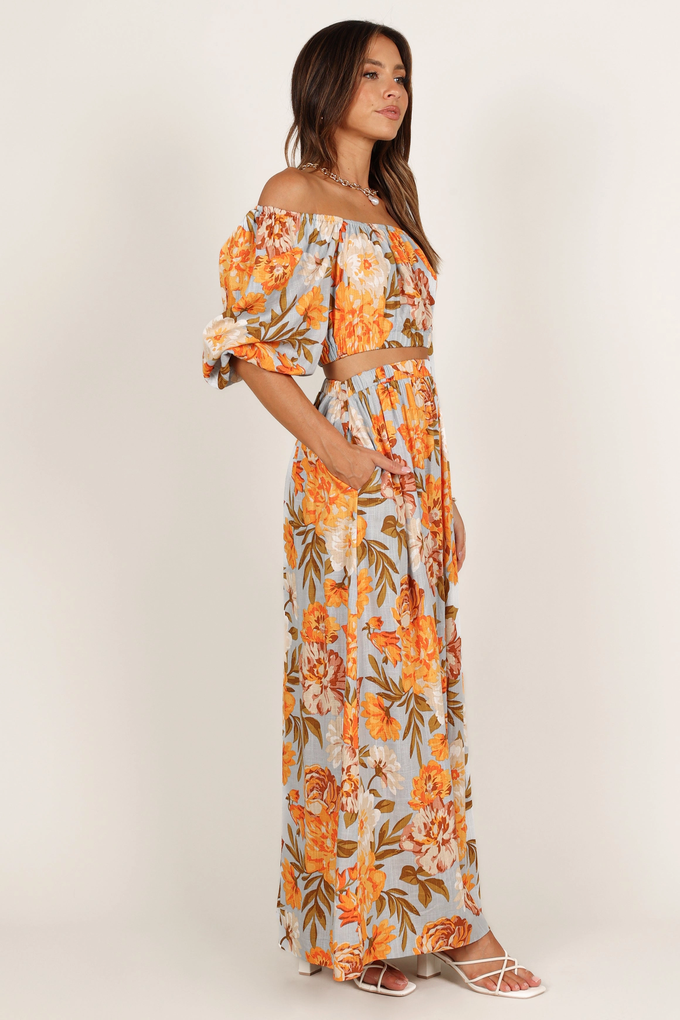 Kiara Maxi Skirt - Pale Blue