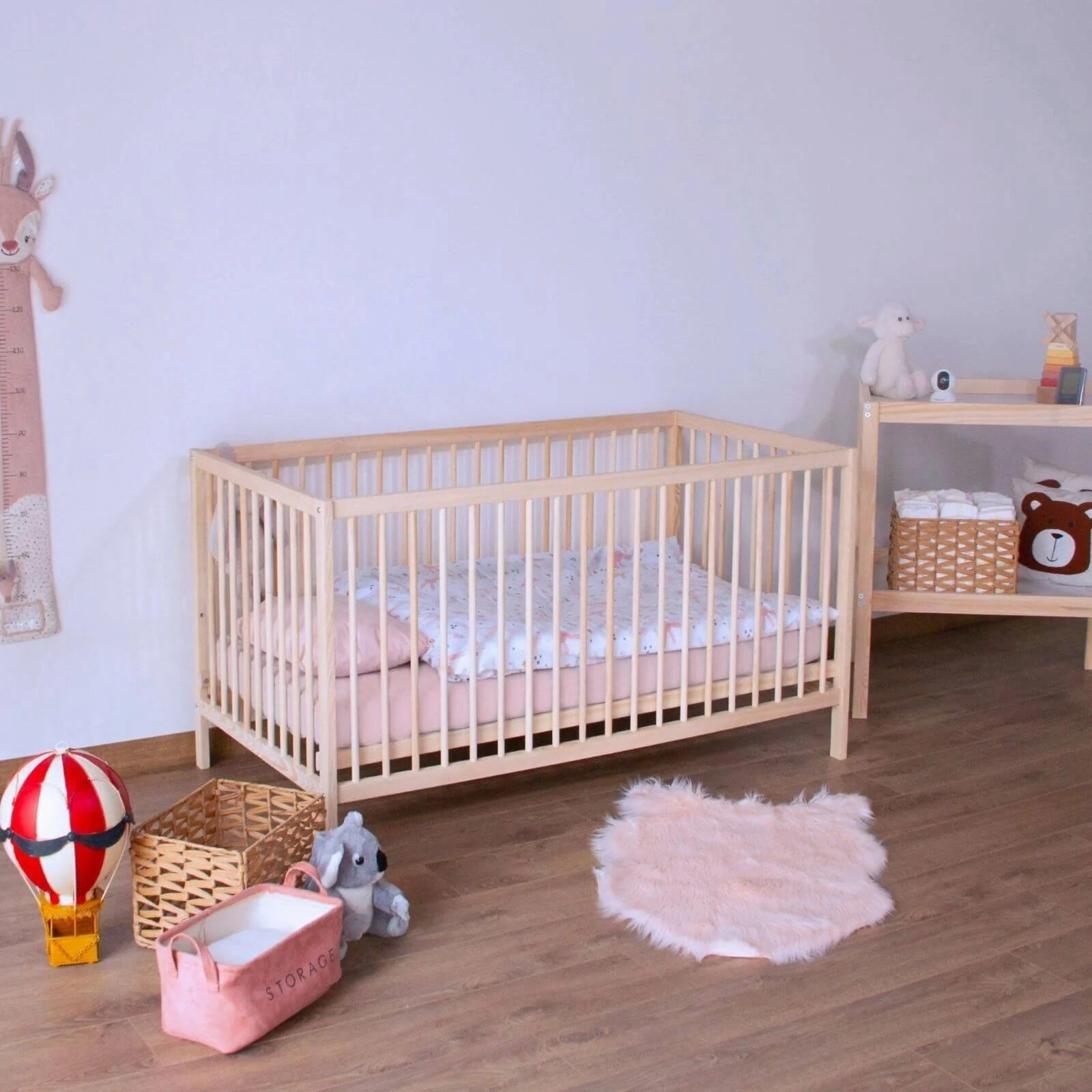 Kukka Natural Wood 2-Level Cot 70x140