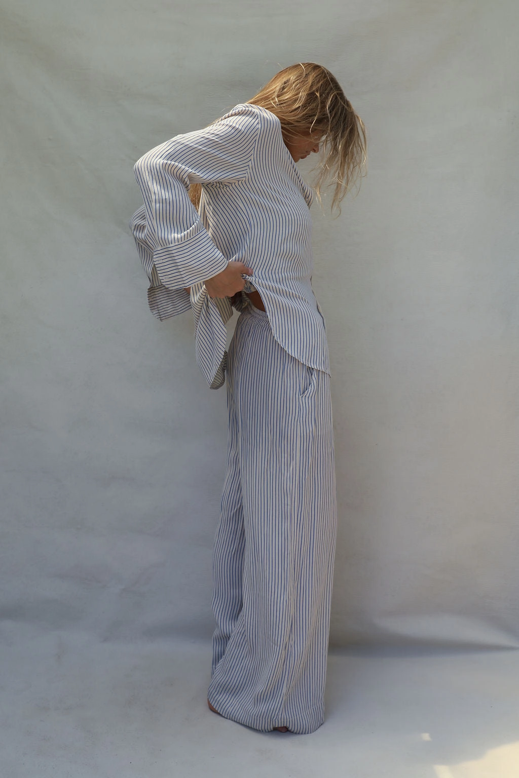 Layla Shirt - Periwinkle Stripe