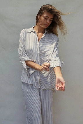 Layla Shirt - Periwinkle Stripe