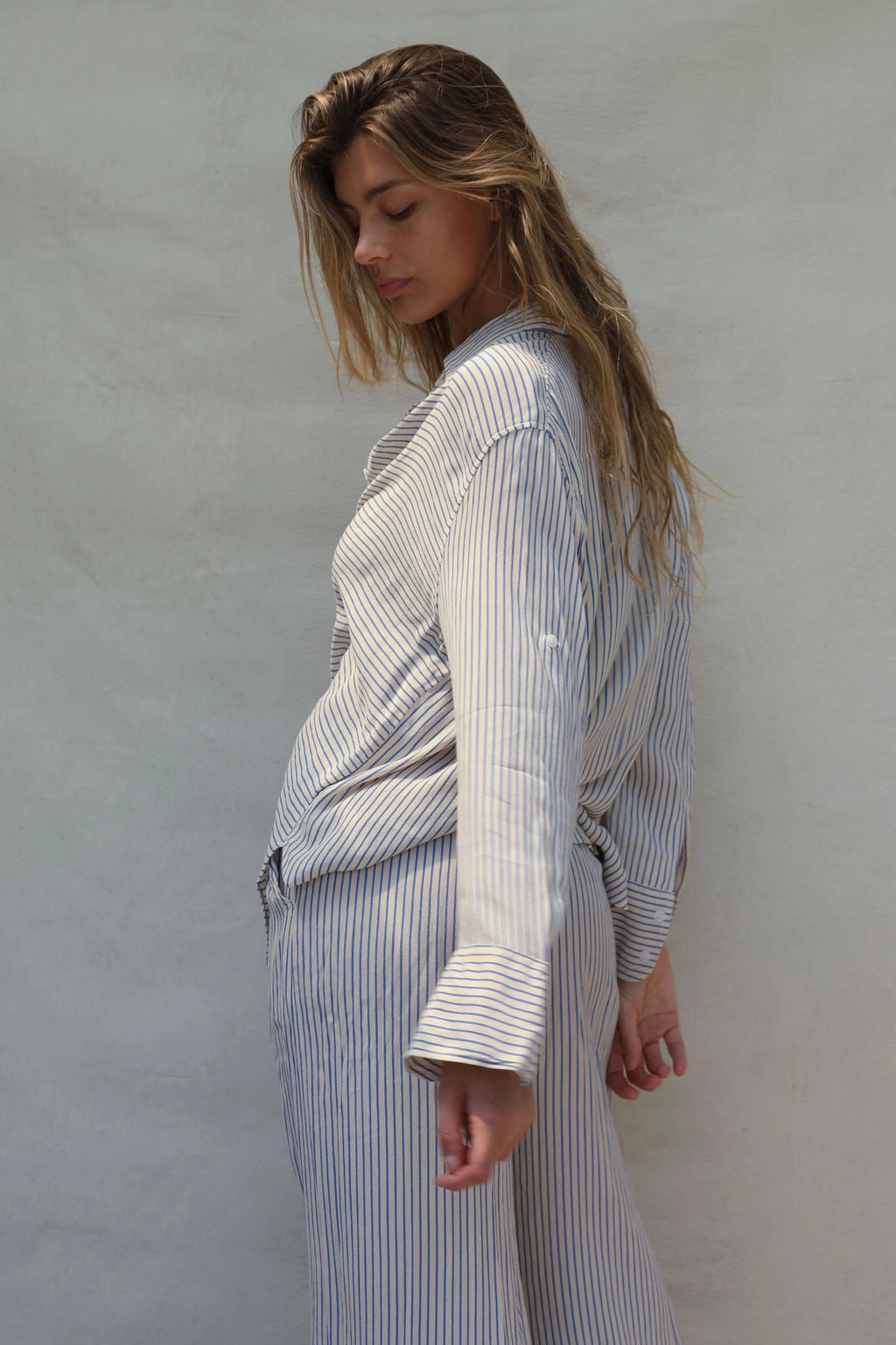 Layla Shirt - Periwinkle Stripe