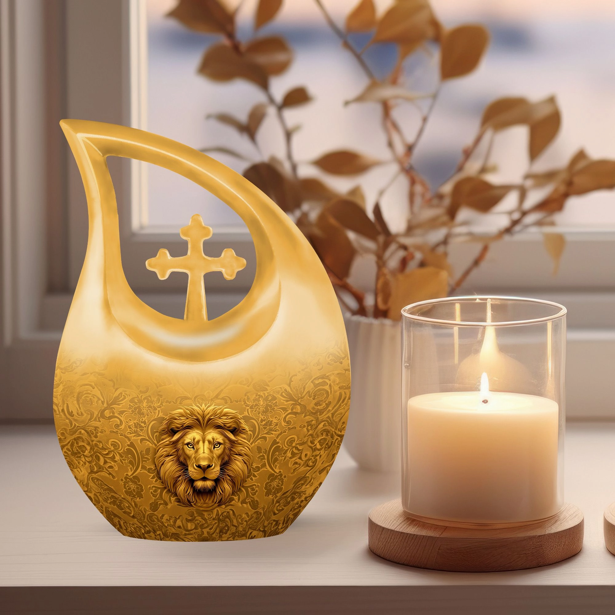 Lion Cremation Urn  - Memorial Cremation Urn for Adult  Ashes