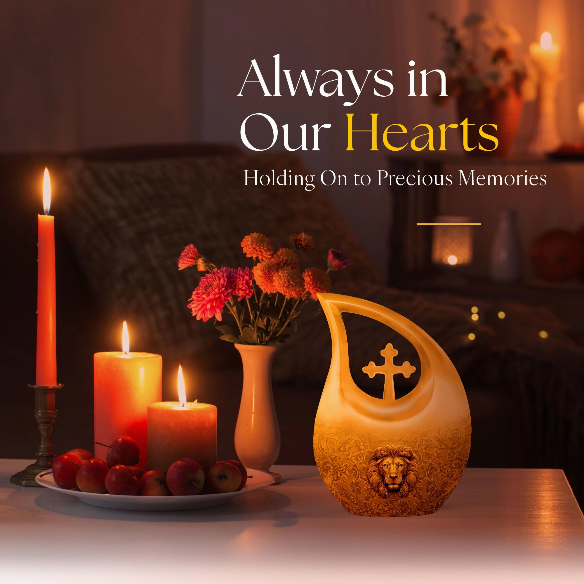 Lion Cremation Urn  - Memorial Cremation Urn for Adult  Ashes