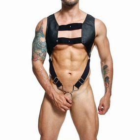 Male Basics - Dngeon Croptop Harness Cockring (Black)