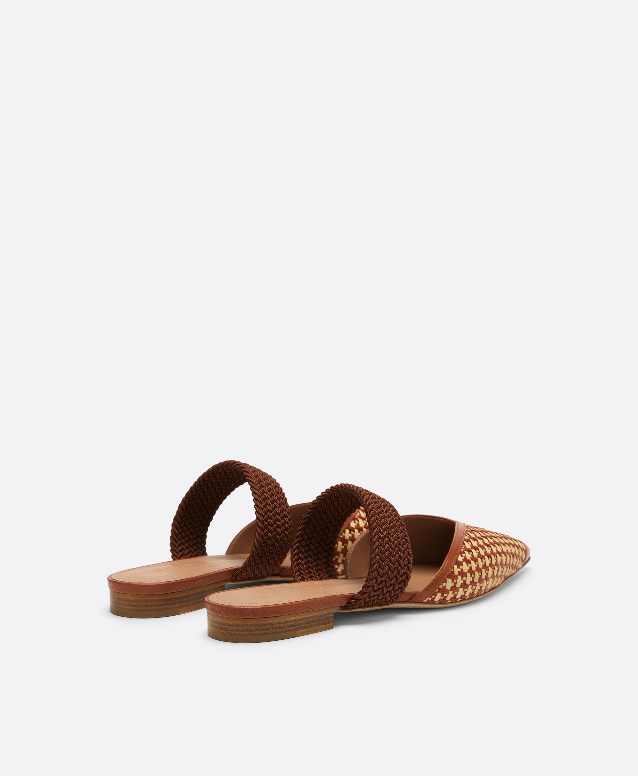 Manu Tan Raffia Flat Mules