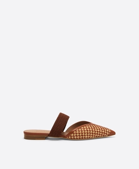 Manu Tan Raffia Flat Mules