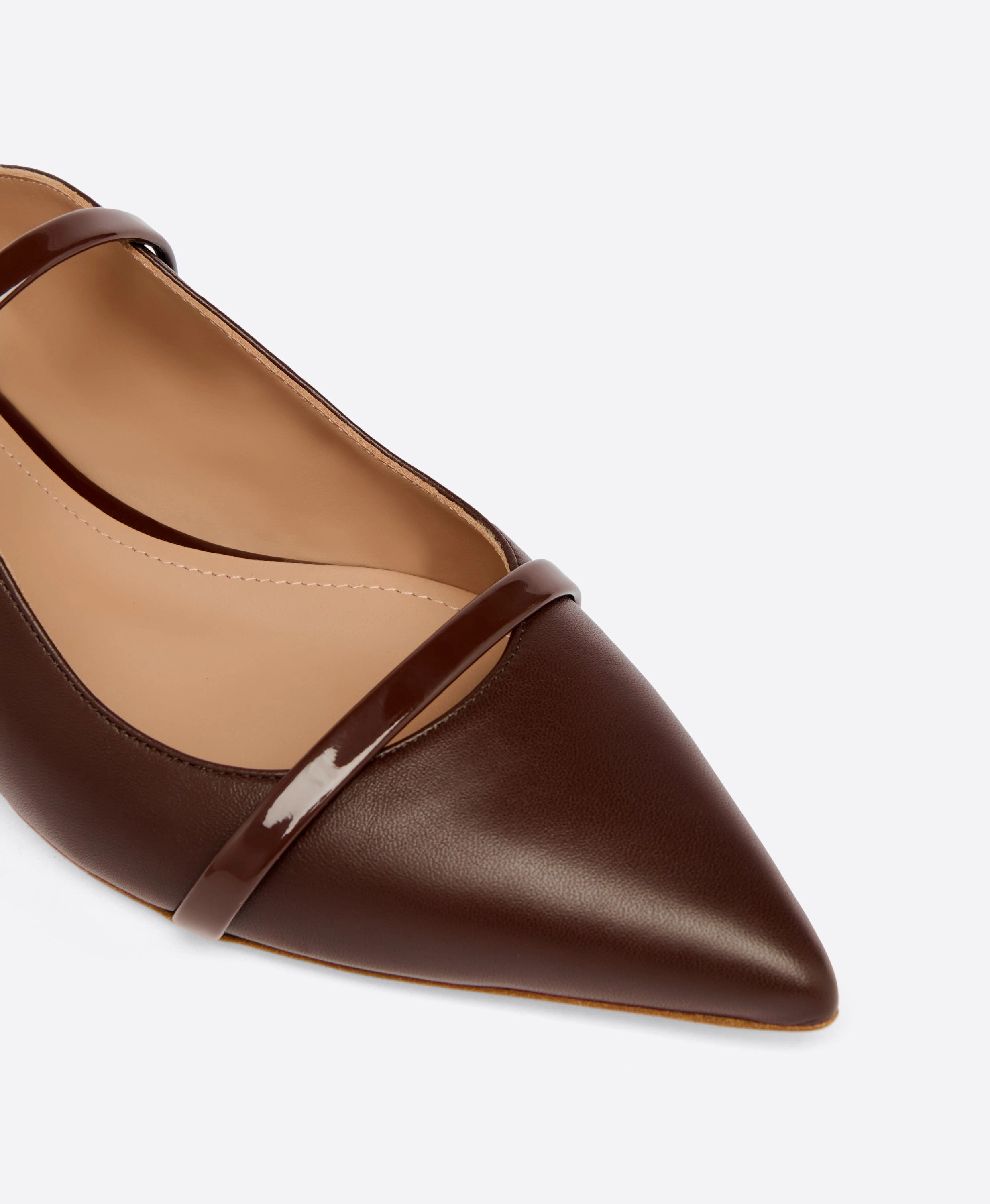 Maureen Dark Brown Leather Flat Mules