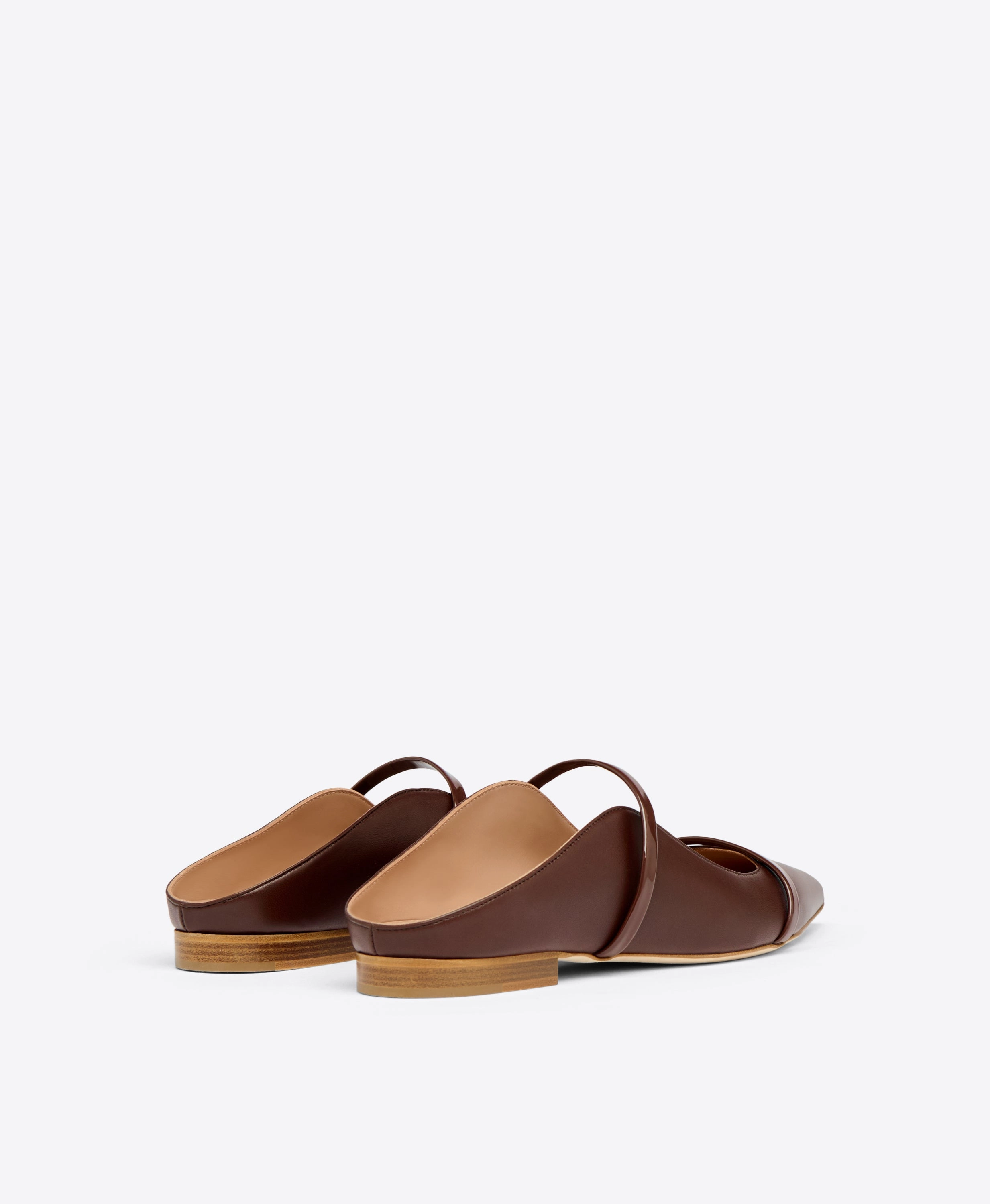 Maureen Dark Brown Leather Flat Mules