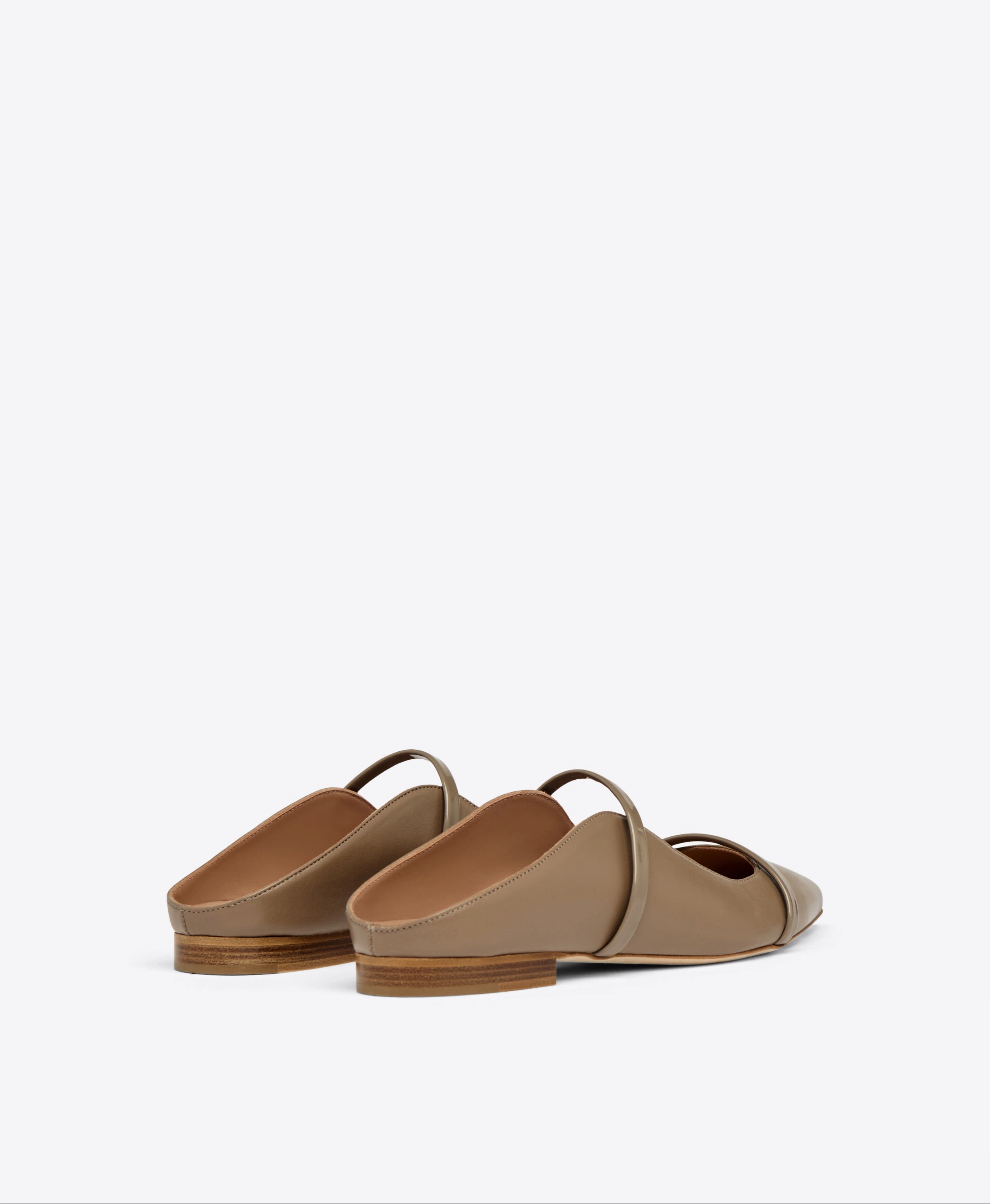 Maureen Taupe Leather Flat Mules