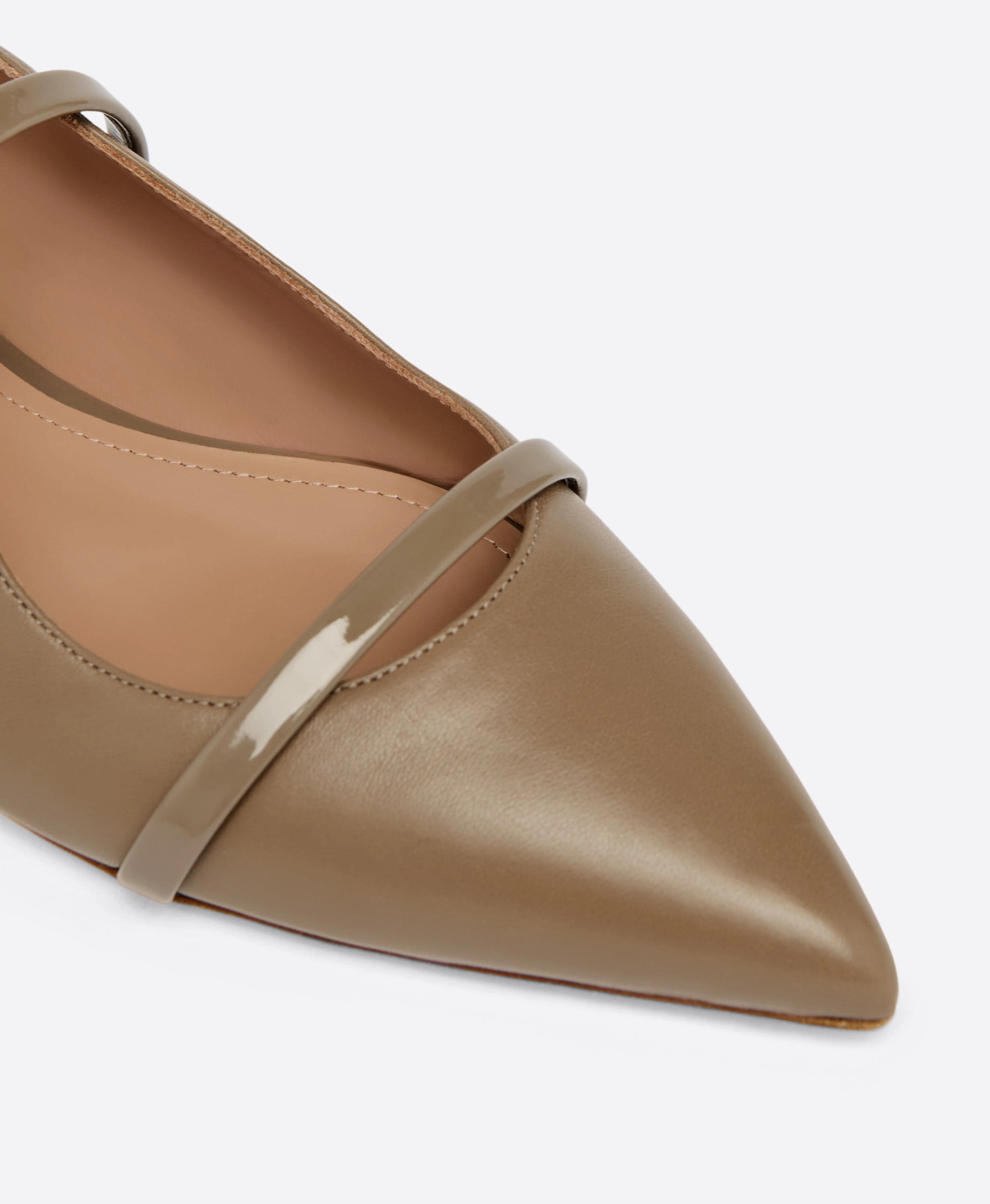 Maureen Taupe Leather Flat Mules