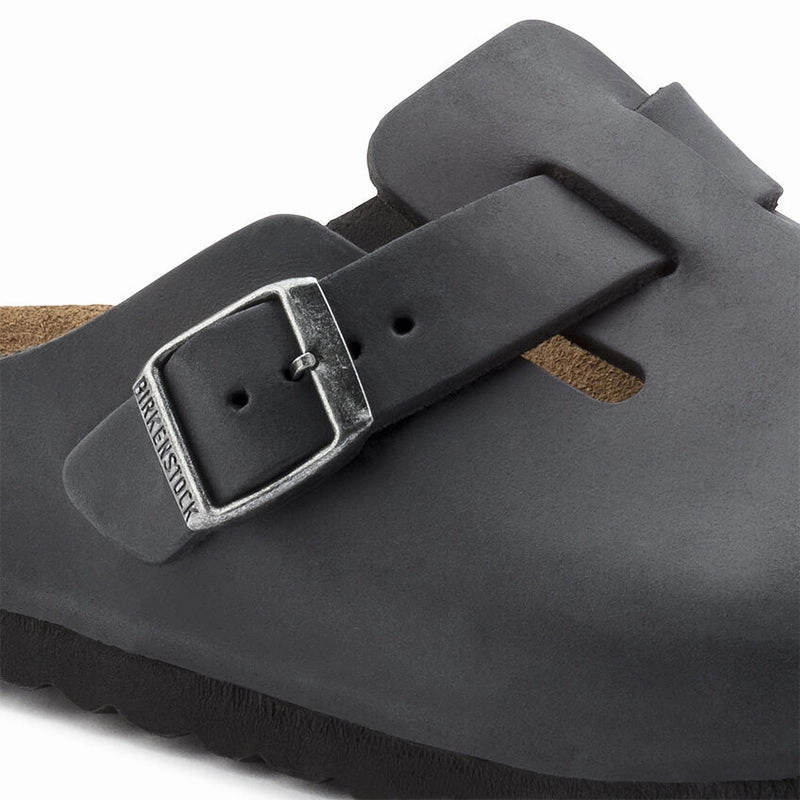 Men's Boston Black Oiled Leather