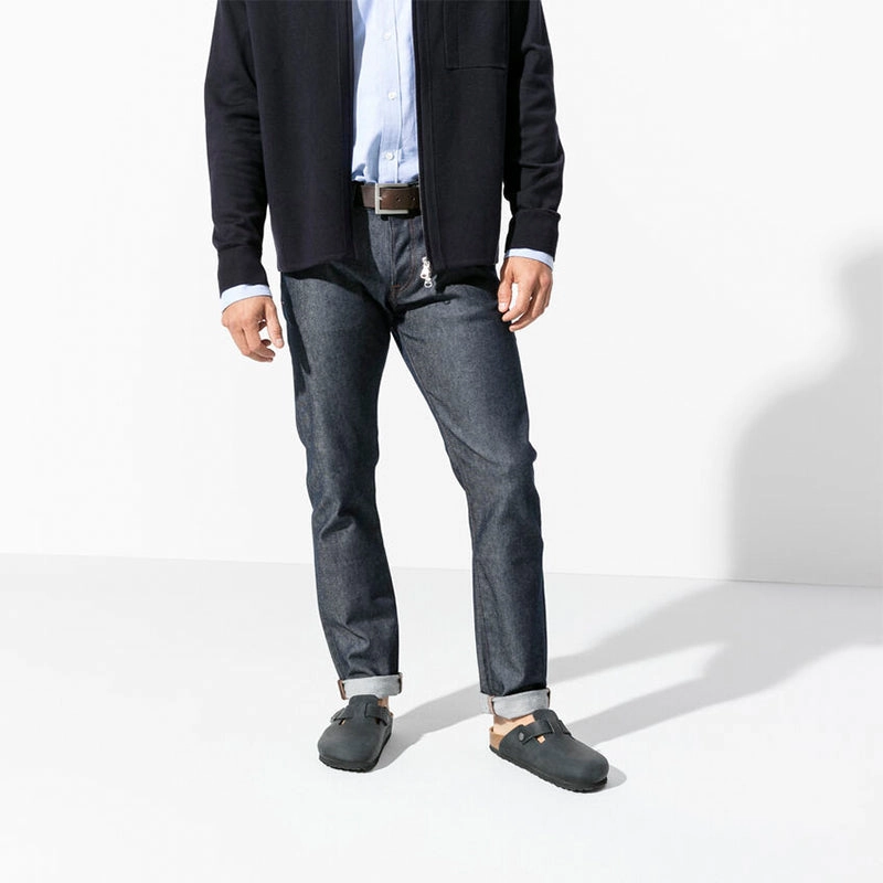 Men's Boston Black Oiled Leather