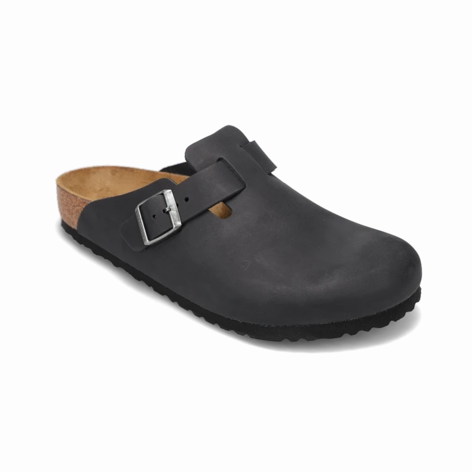 Men's Boston Black Oiled Leather