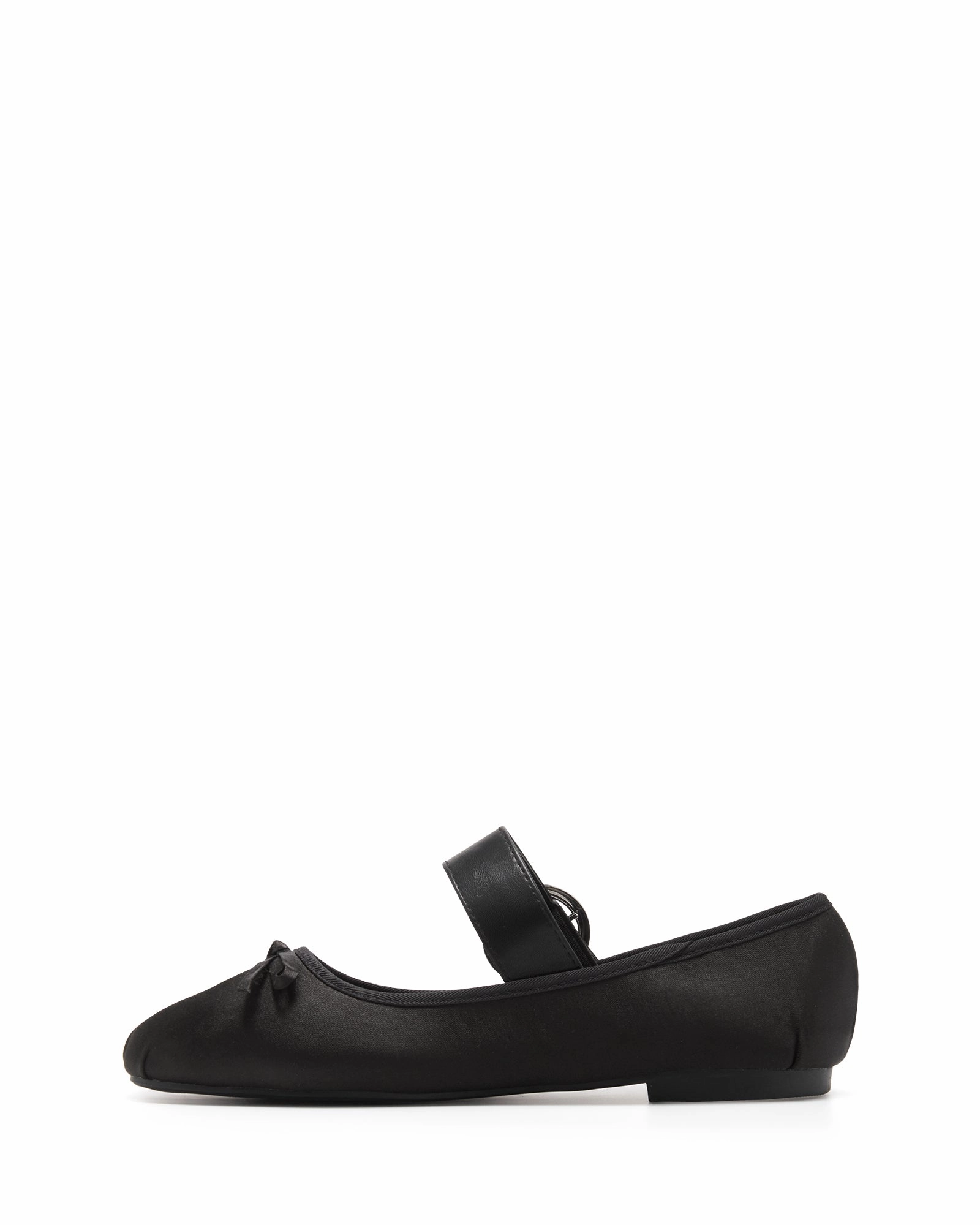 Mesmerize Ballet Flat Black Satin