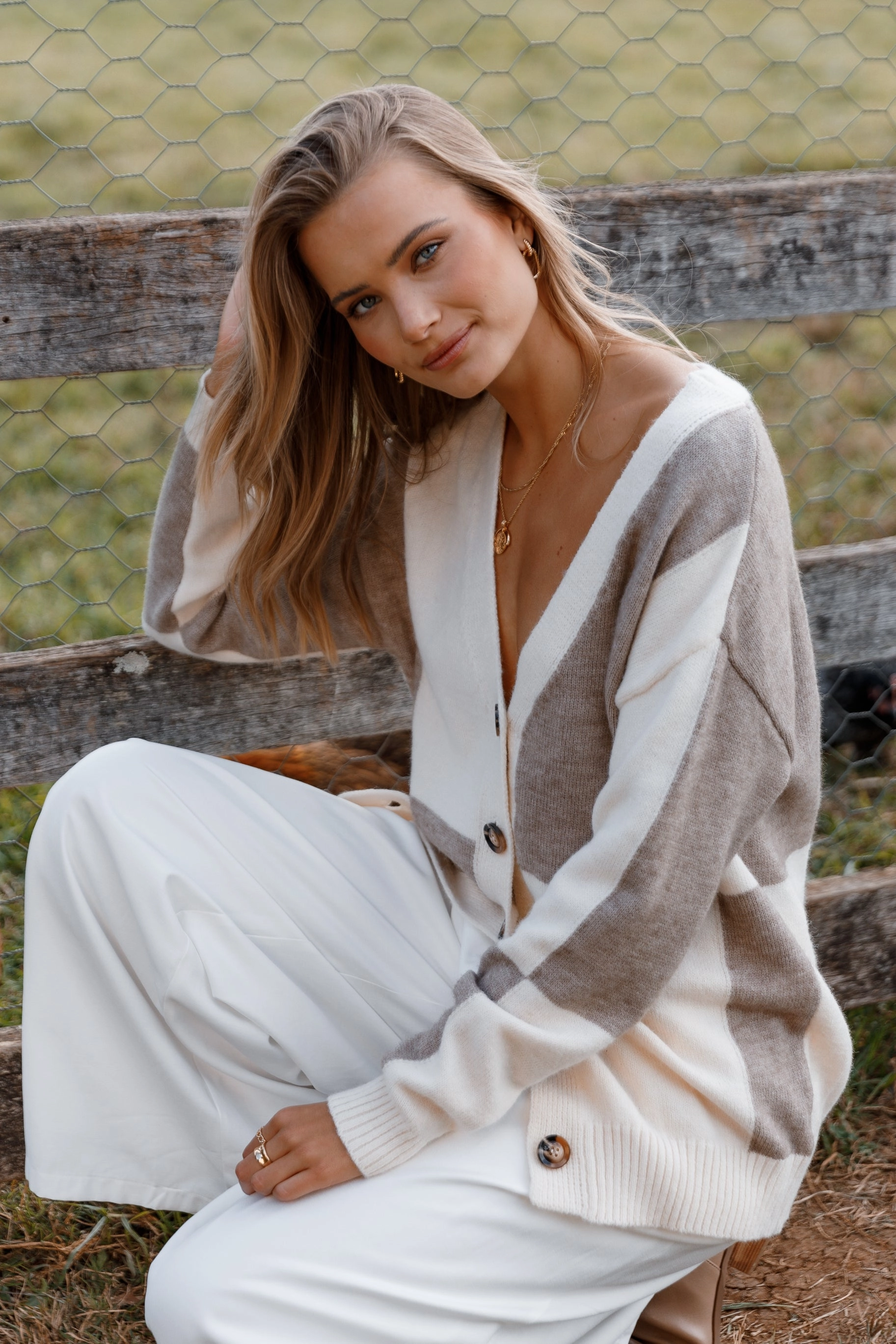 Millie Large Check Cardigan - Multi